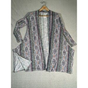 Haute Project LA Size S Boho‎ Gauze Geometric Long Sleeve Cover Up Duster